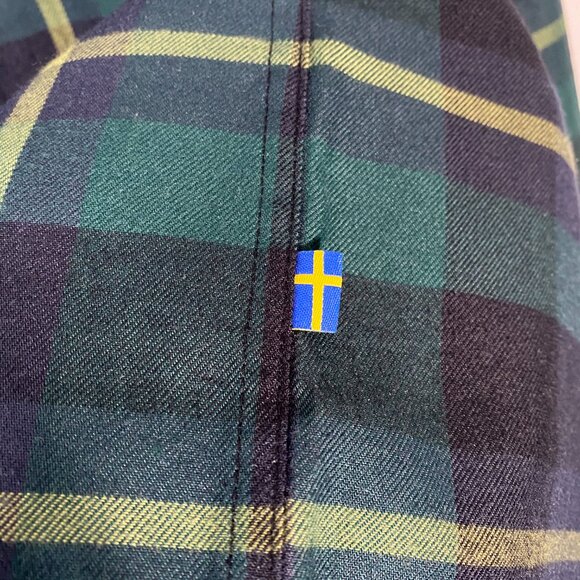 Fjallraven Fjäliglim Shirt Green/Yellow/Navy Size M - Picture 5 of 10